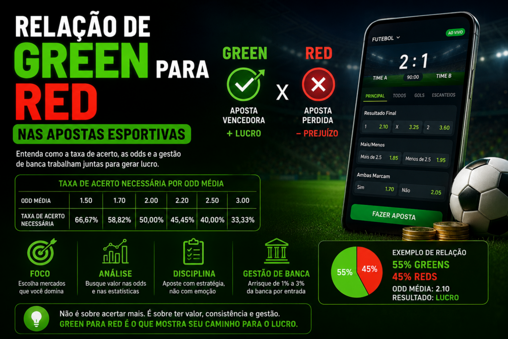 relação de green para red nas apostas esportivas