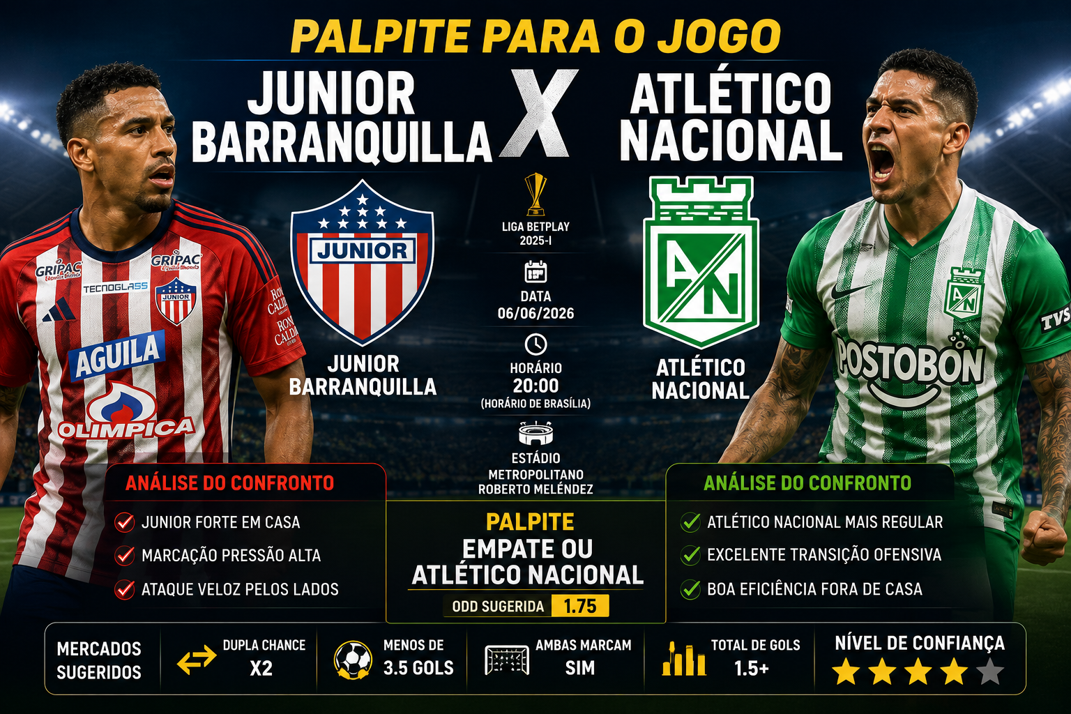 palpite junior x atletico nacional